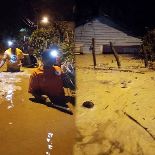 Fuertes inundaciones sorprenden a comunidad de Behucal y dejan familias atrapadas en sus hogares